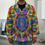 Boho Kaleidoscope Print Men's Shirt Jacket