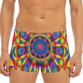 Boho Kaleidoscope Print Men's Short Boxer Briefs