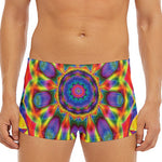 Boho Kaleidoscope Print Men's Short Boxer Briefs
