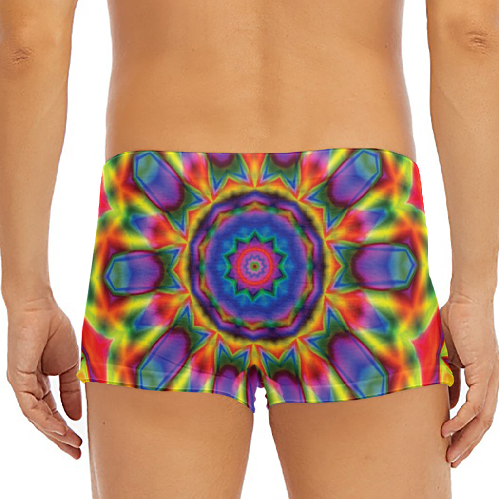 Boho Kaleidoscope Print Men's Short Boxer Briefs