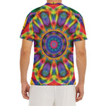Boho Kaleidoscope Print Men's Short Sleeve Rash Guard