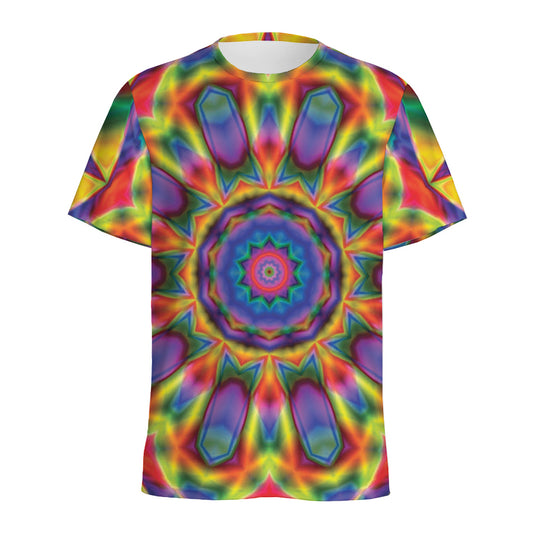Boho Kaleidoscope Print Men's Sports T-Shirt