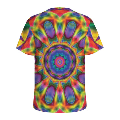 Boho Kaleidoscope Print Men's Sports T-Shirt