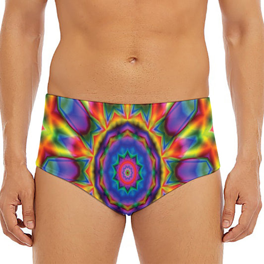 Boho Kaleidoscope Print Men's Triangle Swim Briefs