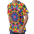 Boho Kaleidoscope Print Men's Velvet T-Shirt