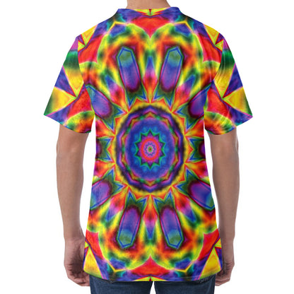 Boho Kaleidoscope Print Men's Velvet T-Shirt