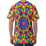 Boho Kaleidoscope Print Men's Velvet T-Shirt