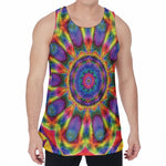 Boho Kaleidoscope Print Men's Velvet Tank Top