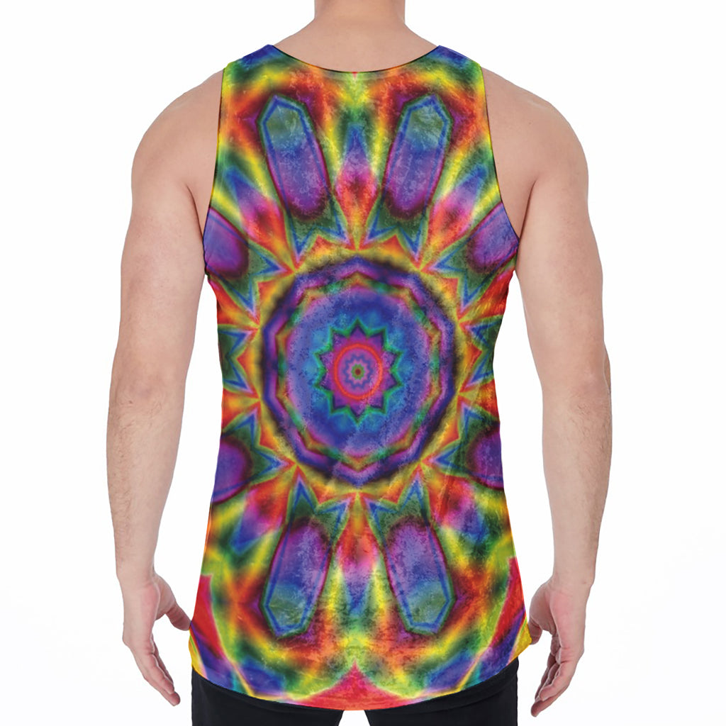 Boho Kaleidoscope Print Men's Velvet Tank Top