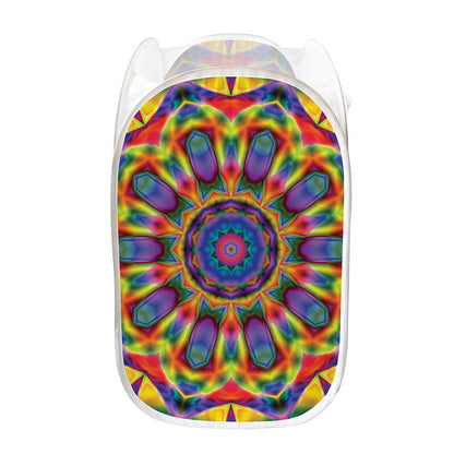 Boho Kaleidoscope Print Mesh Laundry Hamper