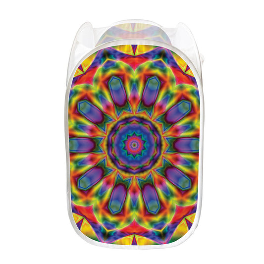 Boho Kaleidoscope Print Mesh Laundry Hamper
