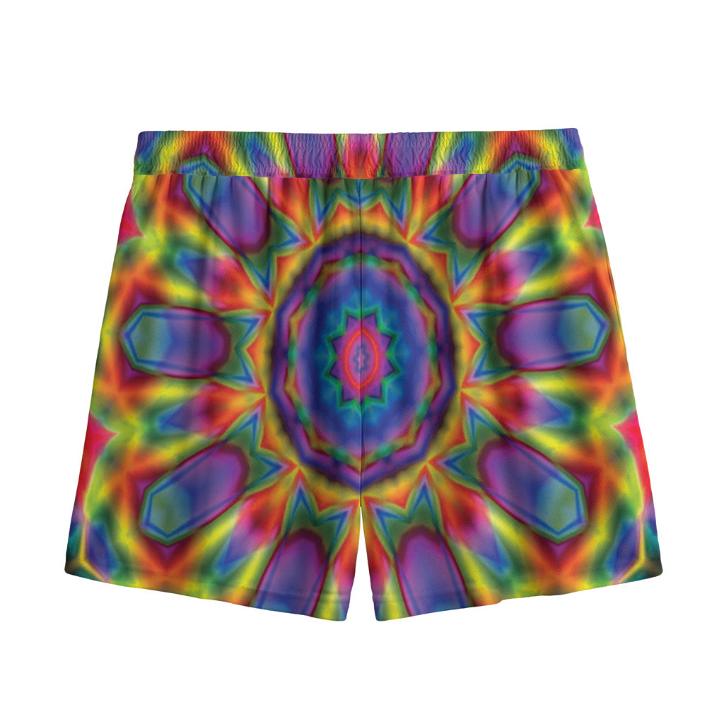 Boho Kaleidoscope Print Mesh Shorts