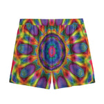Boho Kaleidoscope Print Mesh Shorts
