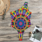 Boho Kaleidoscope Print One Shoulder Bodysuit