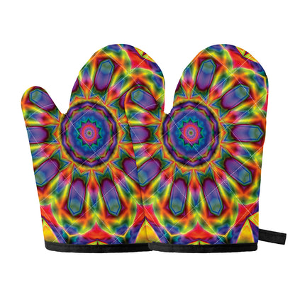 Boho Kaleidoscope Print Oven Mitts