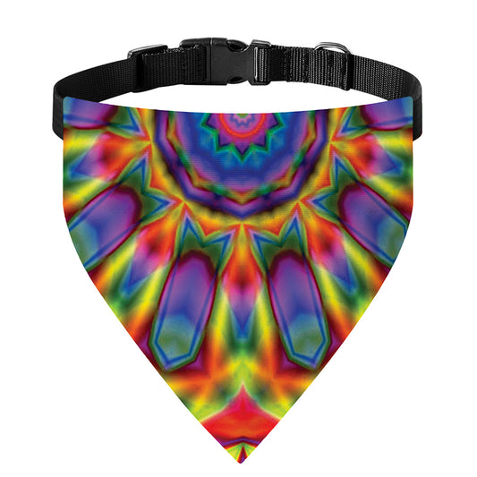 Boho Kaleidoscope Print Over The Collar Dog Bandana
