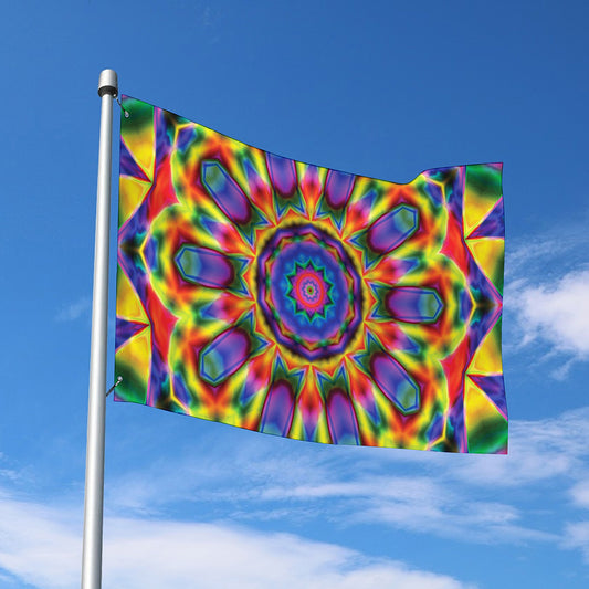 Boho Kaleidoscope Print Polyester Flag