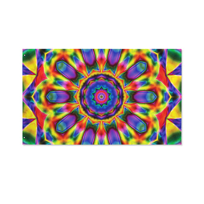 Boho Kaleidoscope Print Polyester Flag