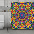 Boho Kaleidoscope Print Polyester Shower Curtain