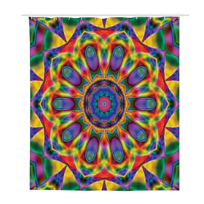 Boho Kaleidoscope Print Polyester Shower Curtain
