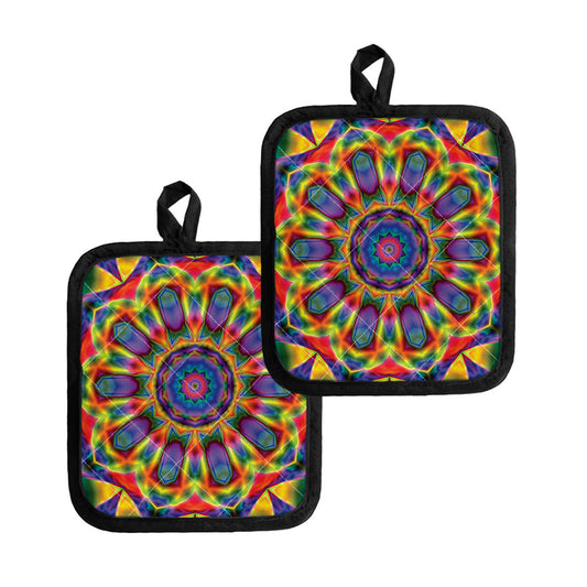 Boho Kaleidoscope Print Pot Holders