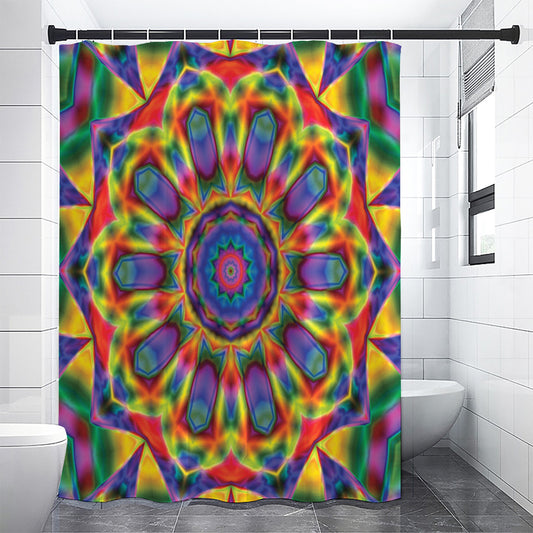 Boho Kaleidoscope Print Premium Shower Curtain