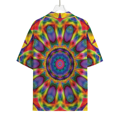 Boho Kaleidoscope Print Rayon Hawaiian Shirt