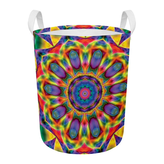 Boho Kaleidoscope Print Round Laundry Basket