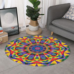 Boho Kaleidoscope Print Round Rug