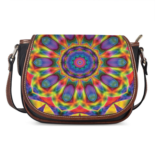 Boho Kaleidoscope Print Saddle Bag