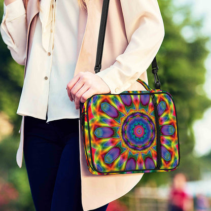 Boho Kaleidoscope Print Shoulder Strap Bible Bag