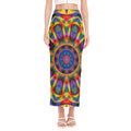 Boho Kaleidoscope Print Side Slit Maxi Skirt