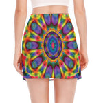 Boho Kaleidoscope Print Side Slit Mini Skirt