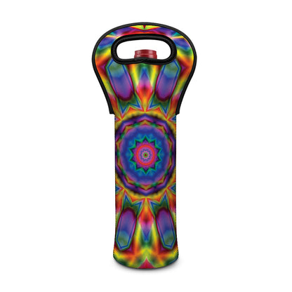 Boho Kaleidoscope Print Single Neoprene Wine Tote