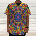 Boho Kaleidoscope Print Textured Short Sleeve Shirt