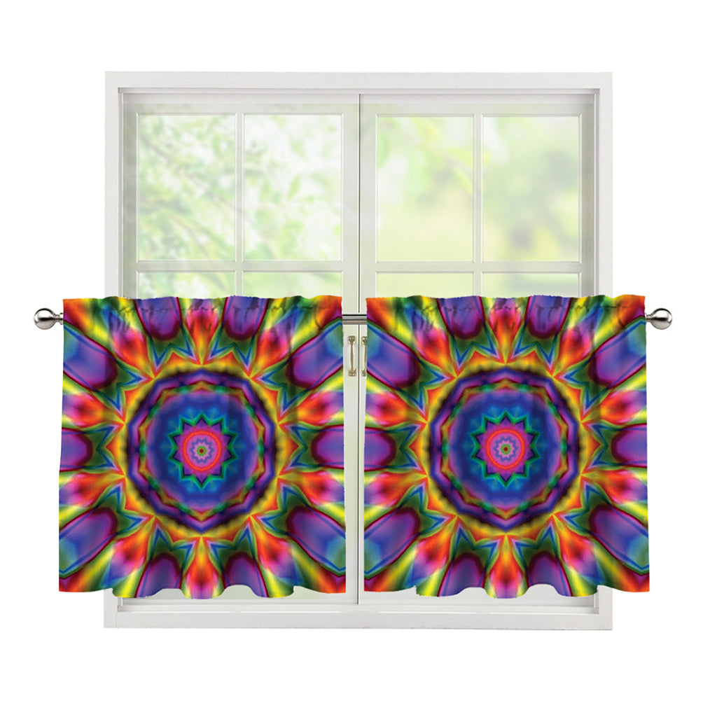 Boho Kaleidoscope Print Tier Curtains