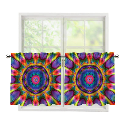 Boho Kaleidoscope Print Tier Curtains