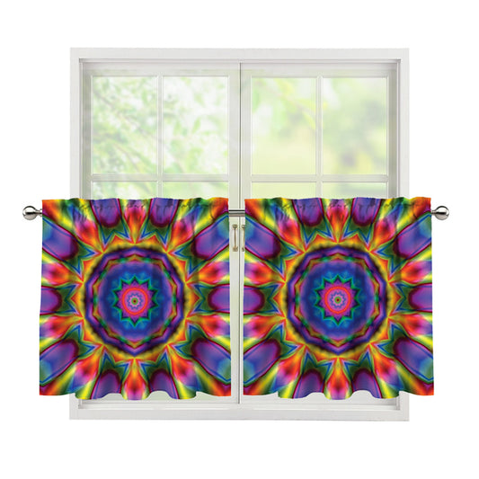 Boho Kaleidoscope Print Tier Curtains