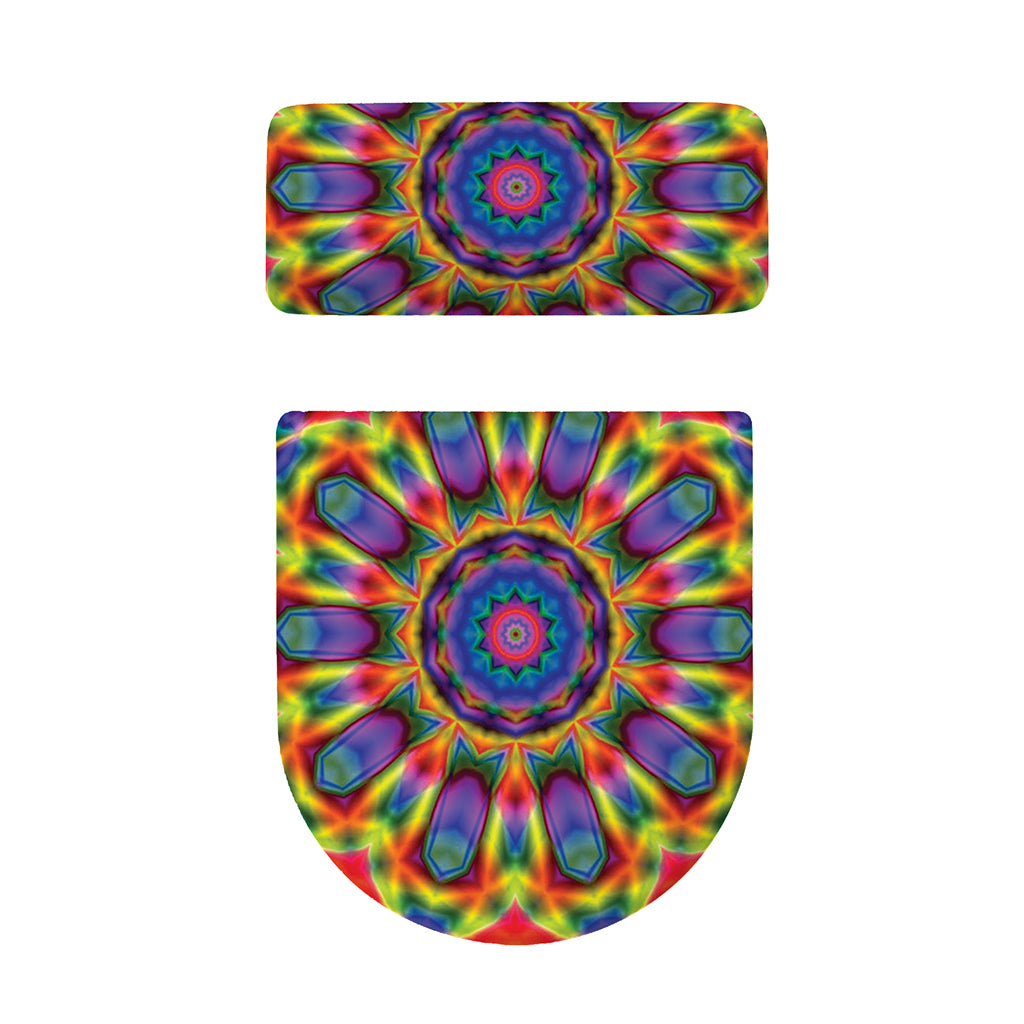 Boho Kaleidoscope Print Toilet Lid And Tank Cover Set
