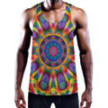 Boho Kaleidoscope Print Men's Workout Tank Top