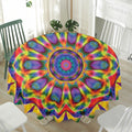 Boho Kaleidoscope Print Waterproof Round Tablecloth