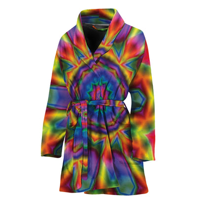 Boho Kaleidoscope Print Women's Bathrobe