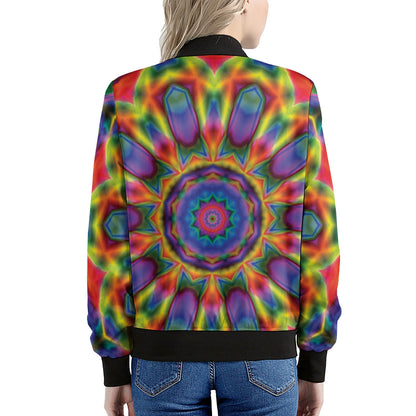 Boho Kaleidoscope Print Women's Bomber Jacket