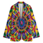 Boho Kaleidoscope Print Women's Cotton Blazer