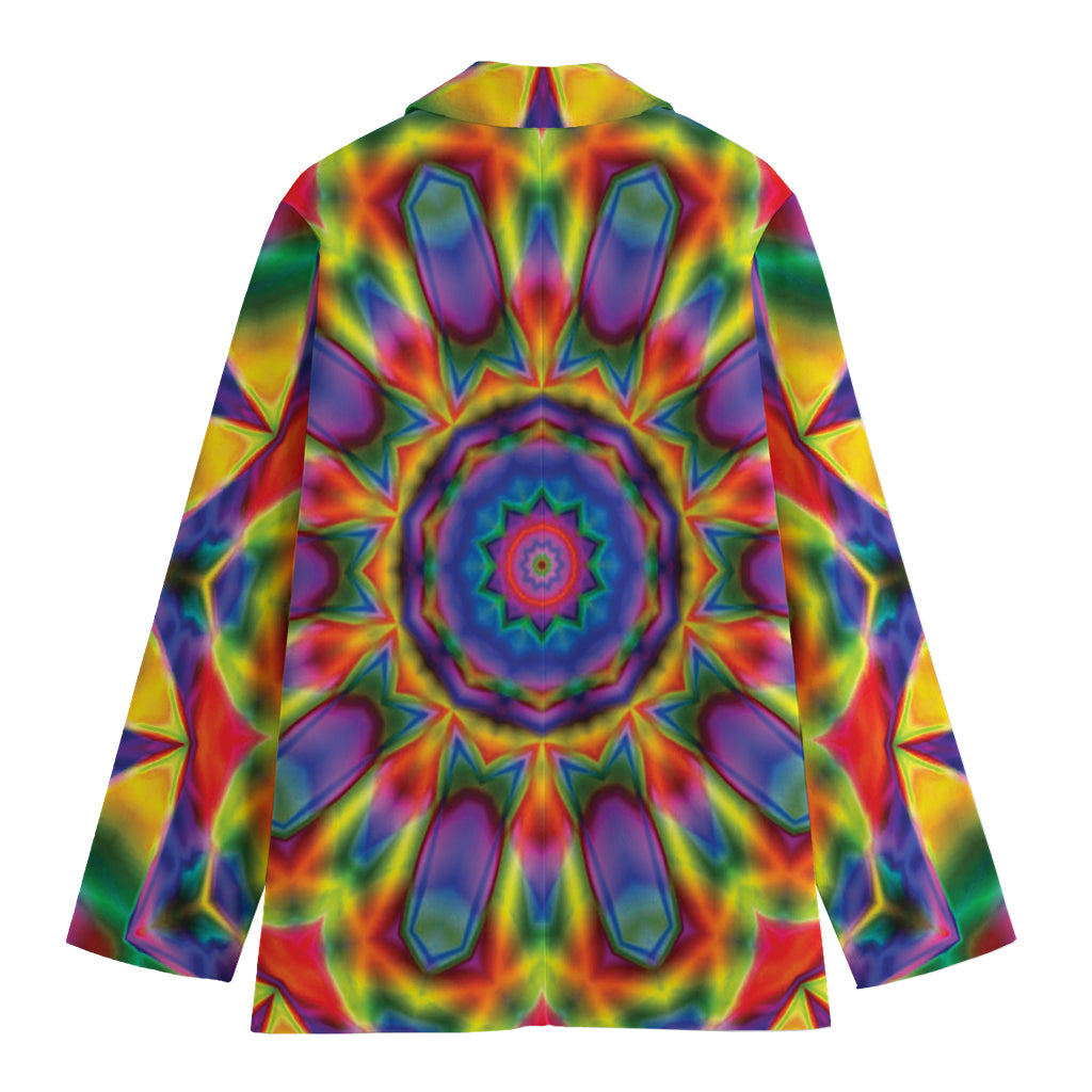 Boho Kaleidoscope Print Women's Cotton Blazer