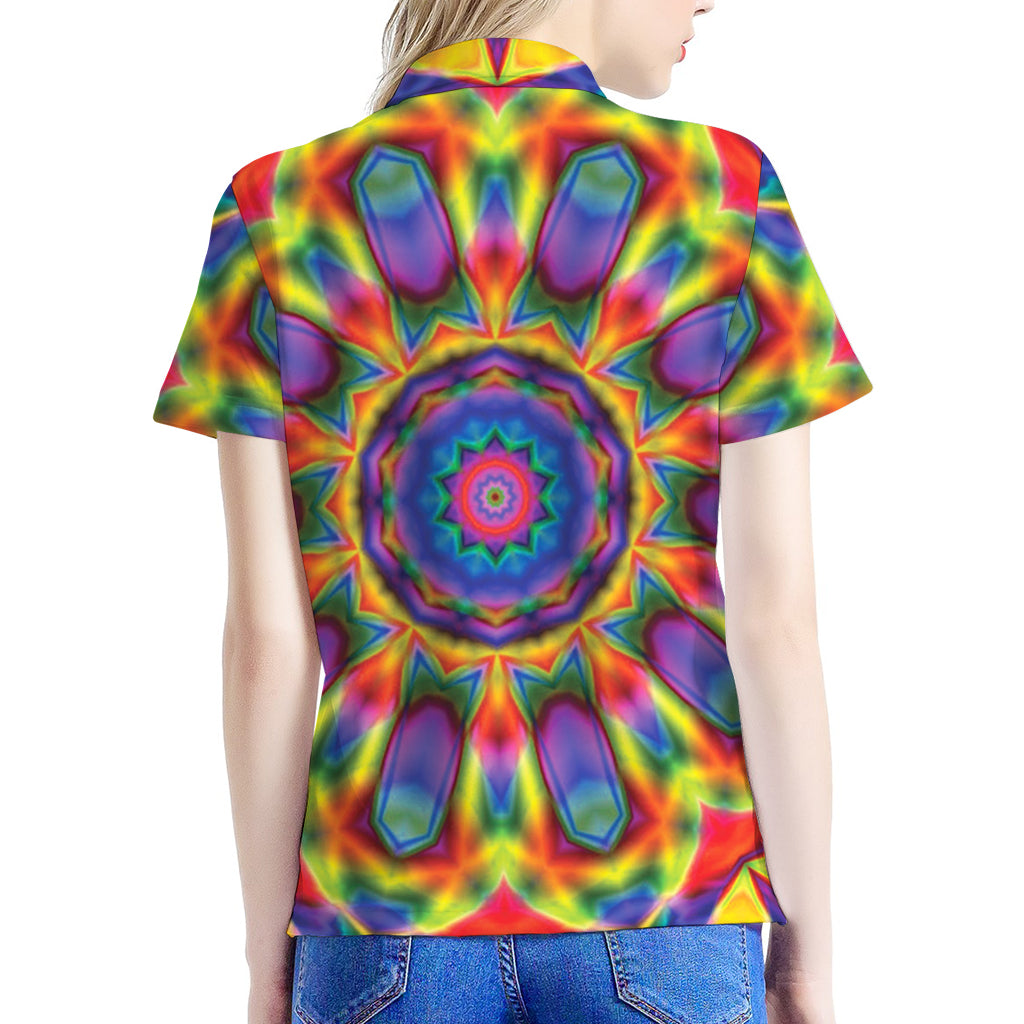 Boho Kaleidoscope Print Women's Polo Shirt