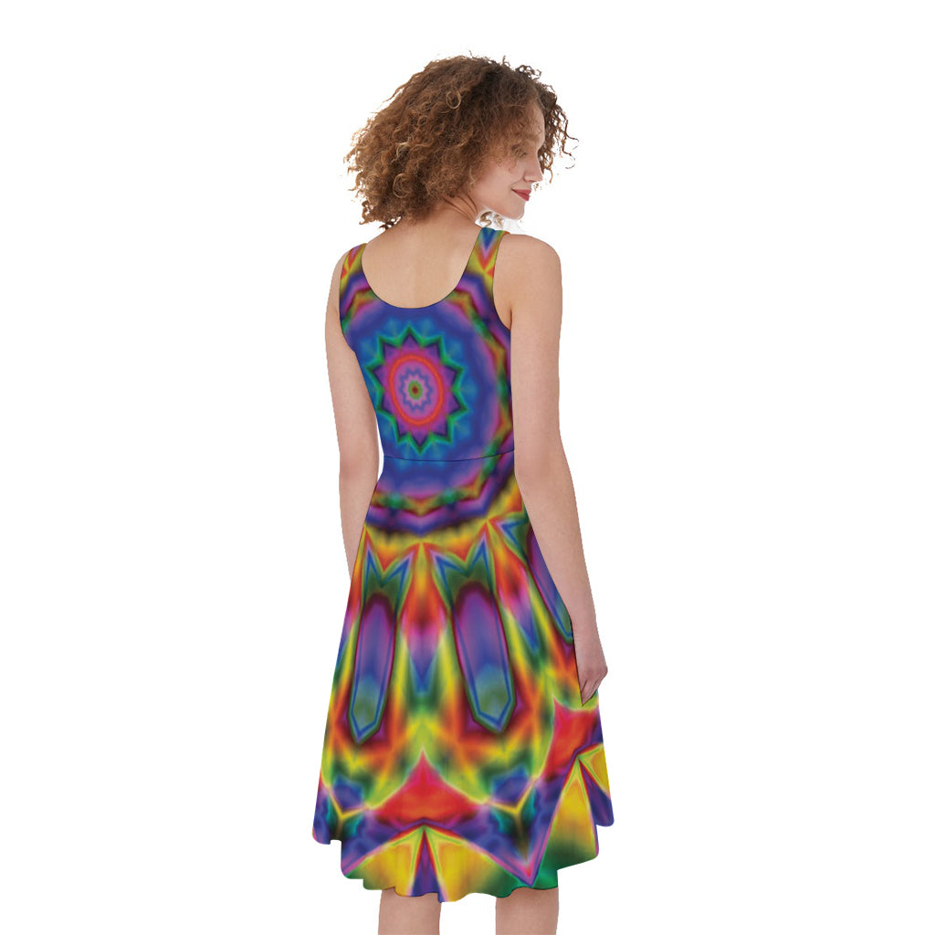 Boho Kaleidoscope Print Women's Sleeveless Dress