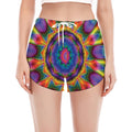 Boho Kaleidoscope Print Women's Split Running Shorts