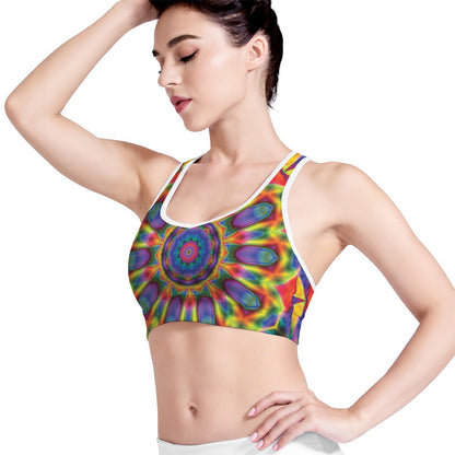 Boho Kaleidoscope Print Women's Sports Bra