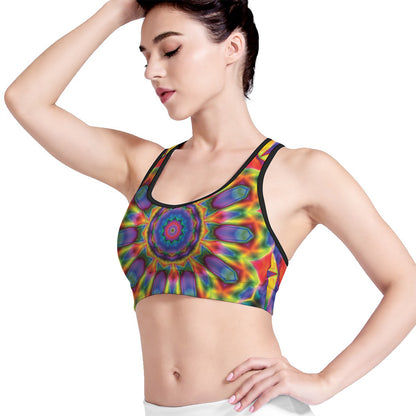 Boho Kaleidoscope Print Women's Sports Bra